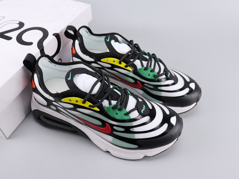 Women Nike Air Max 200 Black White Green Yellow Red Shoes